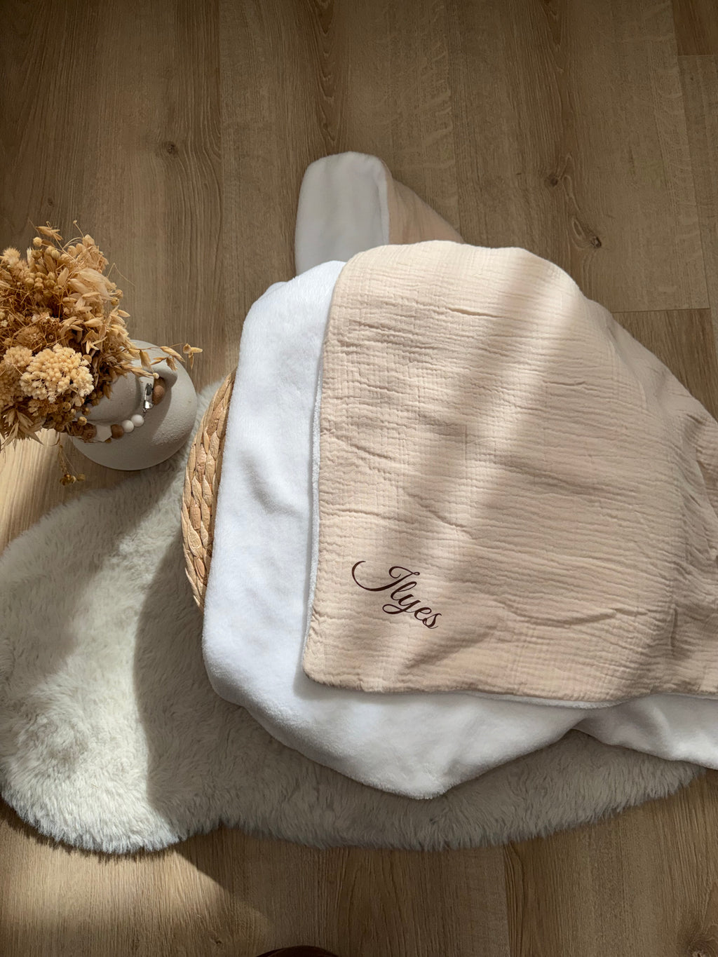 Plaid bébé en gaz de coton personnalisé – Confort et douceur