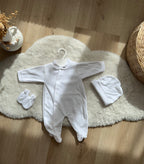 Ensemble naissance personnalisé en velours 3 pièces