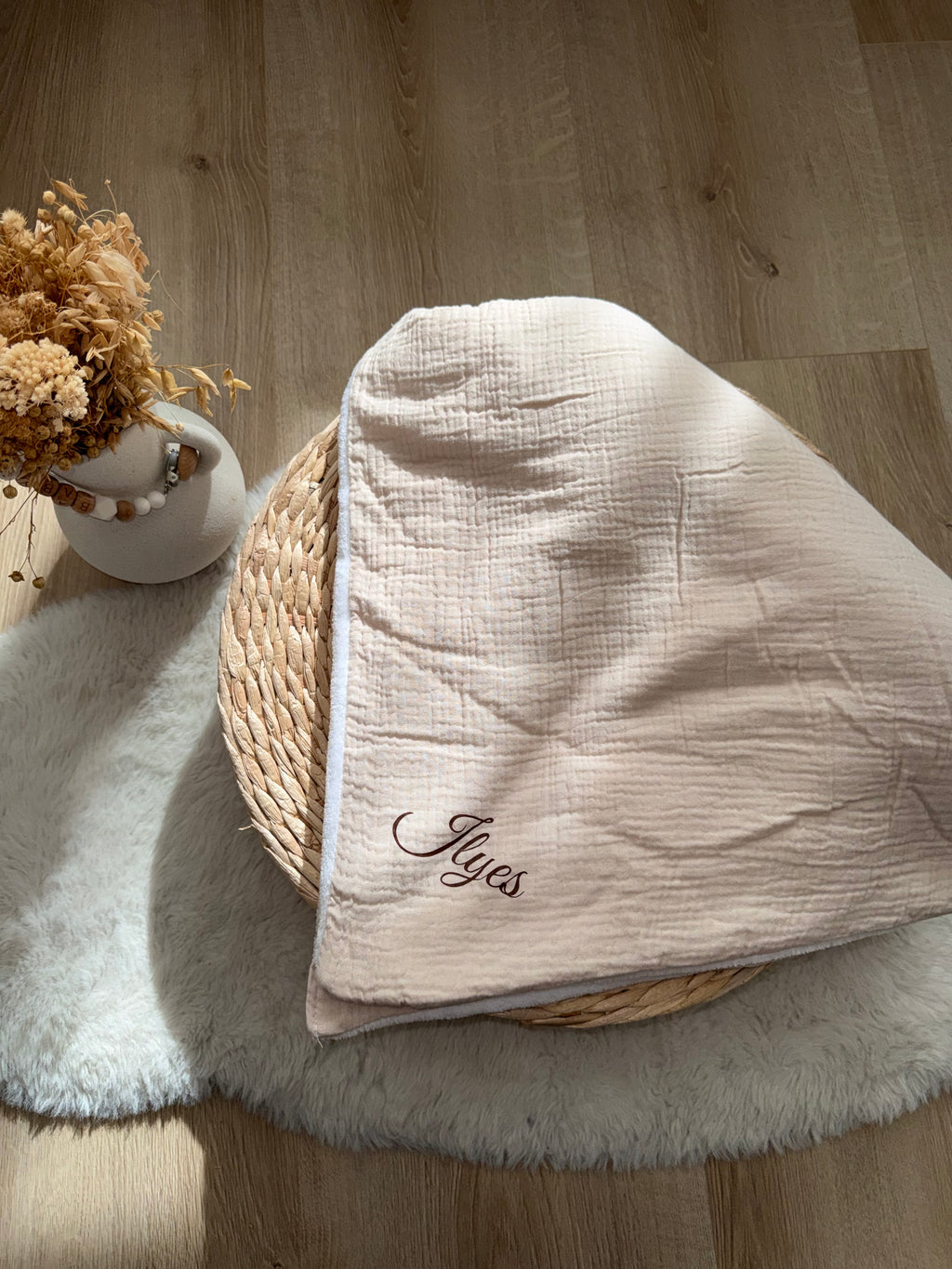 Plaid bébé en gaz de coton personnalisé – Confort et douceur