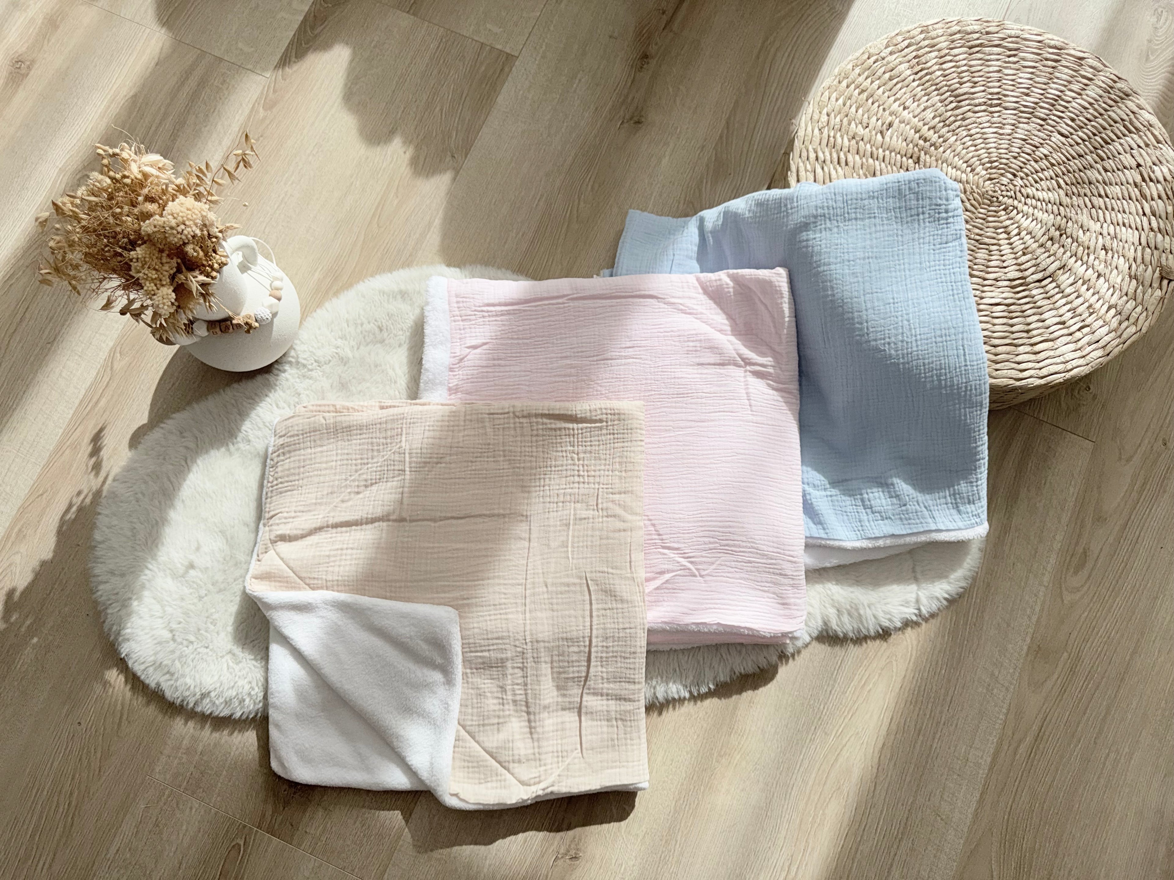 Plaid bébé en gaz de coton personnalisé – Confort et douceur