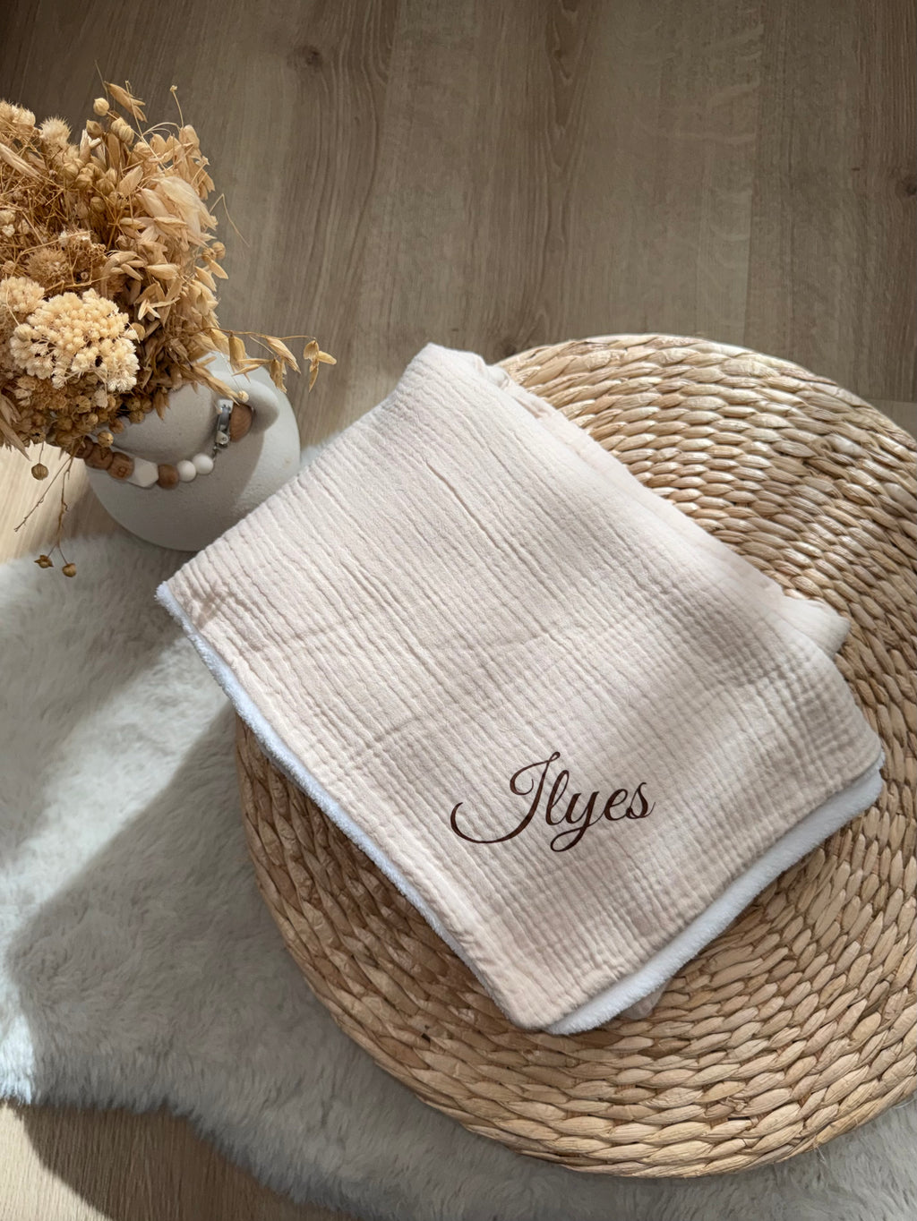 Plaid bébé en gaz de coton personnalisé – Confort et douceur