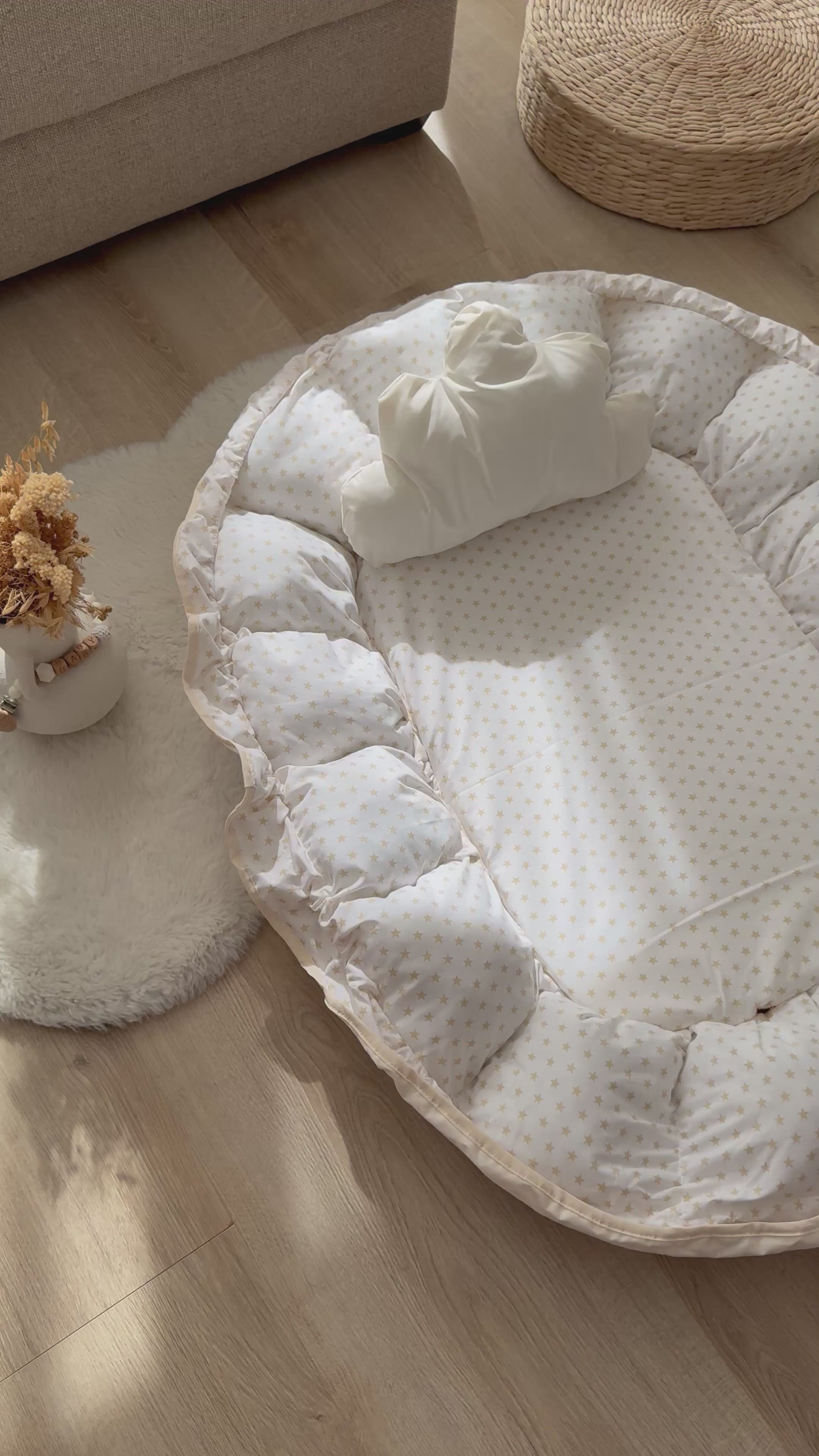Nid Cocon Bébé 2-en-1 – Cocon & Tapis d’Éveil